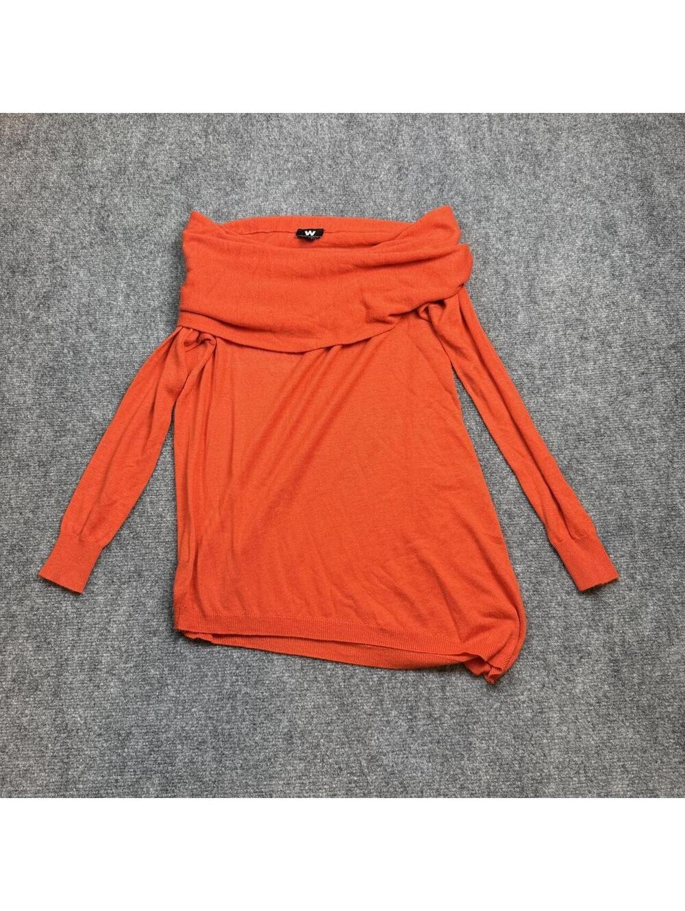 W by Worth orange off the shoulder long sleeve top in a P